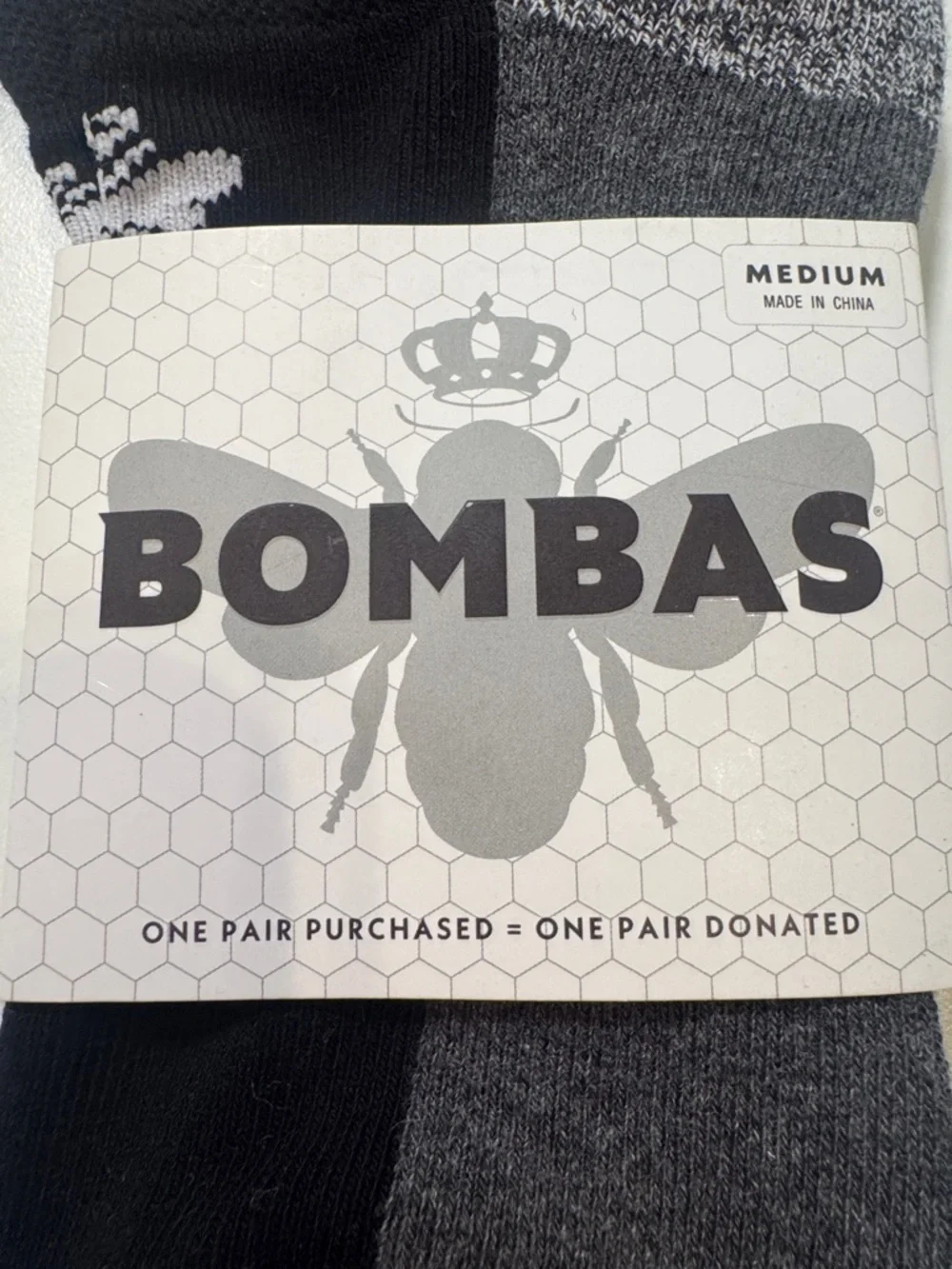 Bombas NWT 4 pair Original Ankle Socks Color: Black/Grey/Charcoal SZ: Medium